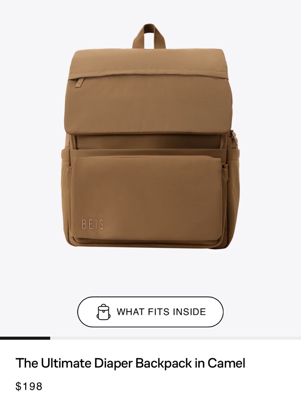 BEIS Camel Diaper Backpack